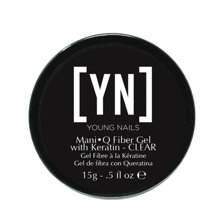 YN MANI•Q FIBER GEL WITH KERATIN, 15G Clear JAR