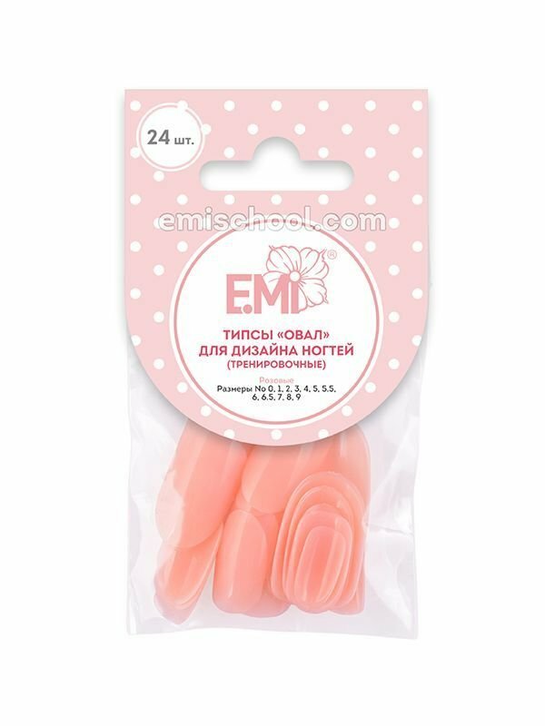Pink Tips Oval 24 pcs
