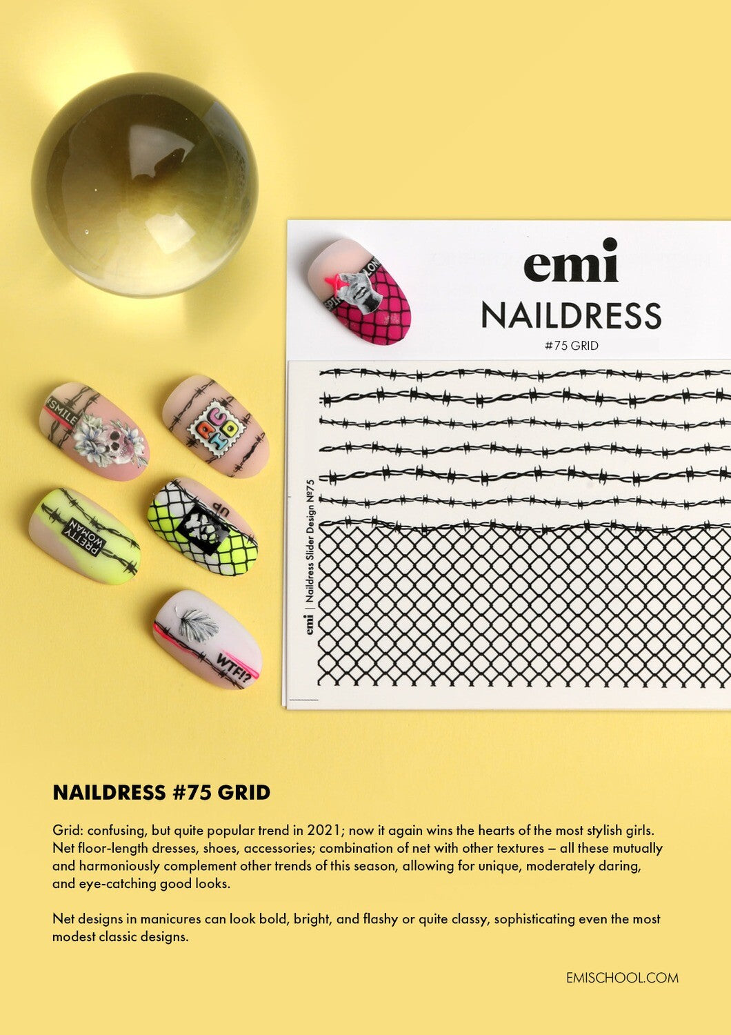 Naildress Slider Design #75 Grid *