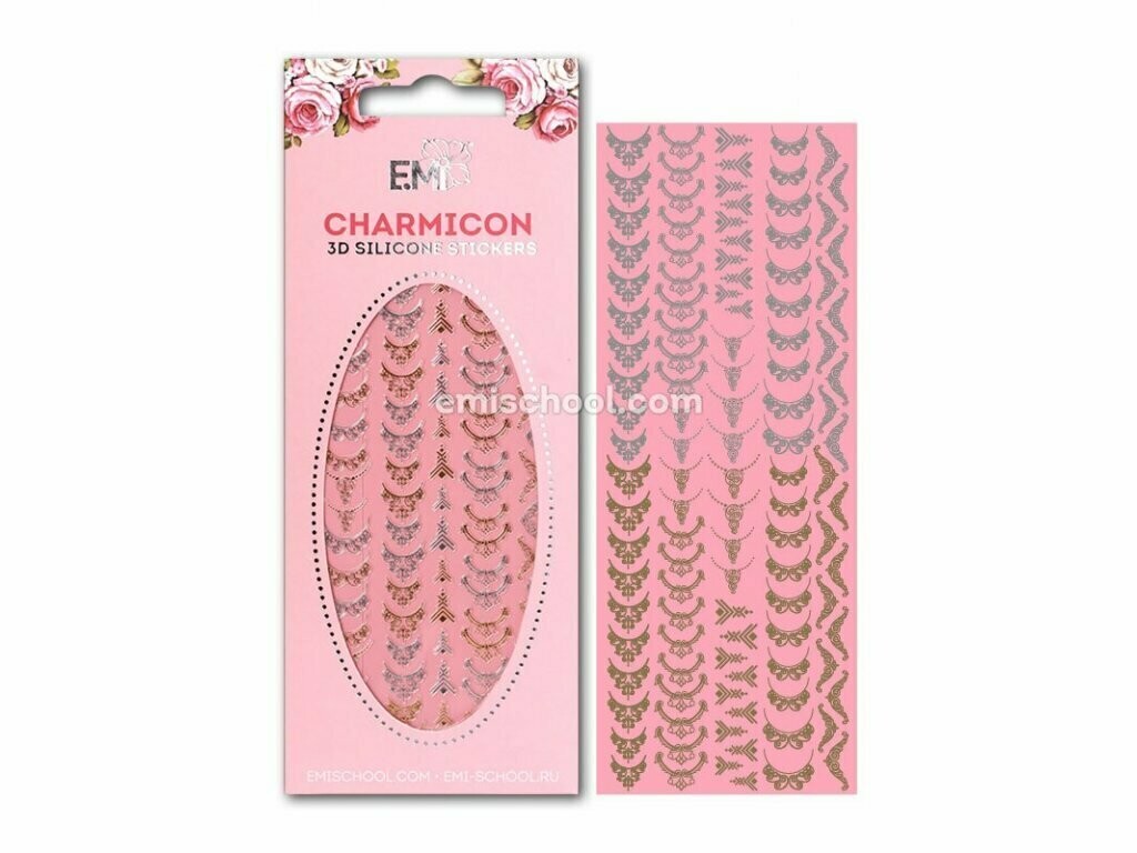 Charmicon 3D Silicone Stickers Lunula MIX #5 Gold/Silver