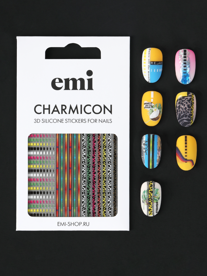 Charmicon 3D Silicone Stickers #206 Colored Lines