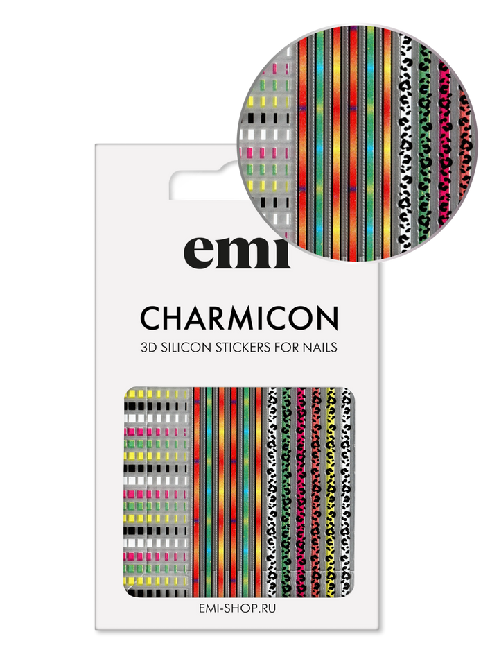 Charmicon 3D Silicone Stickers #206 Colored Lines