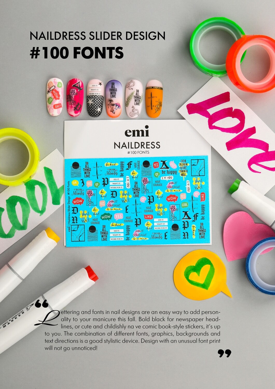 Naildress Slider Design #100 Fonts *