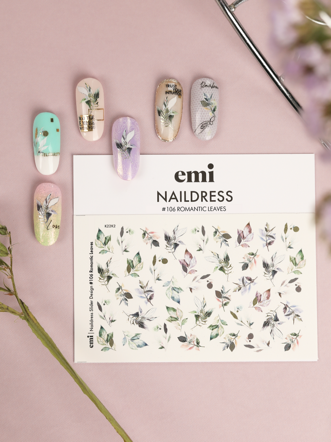 Naildress Slider Design #106 Romantic Leaves *