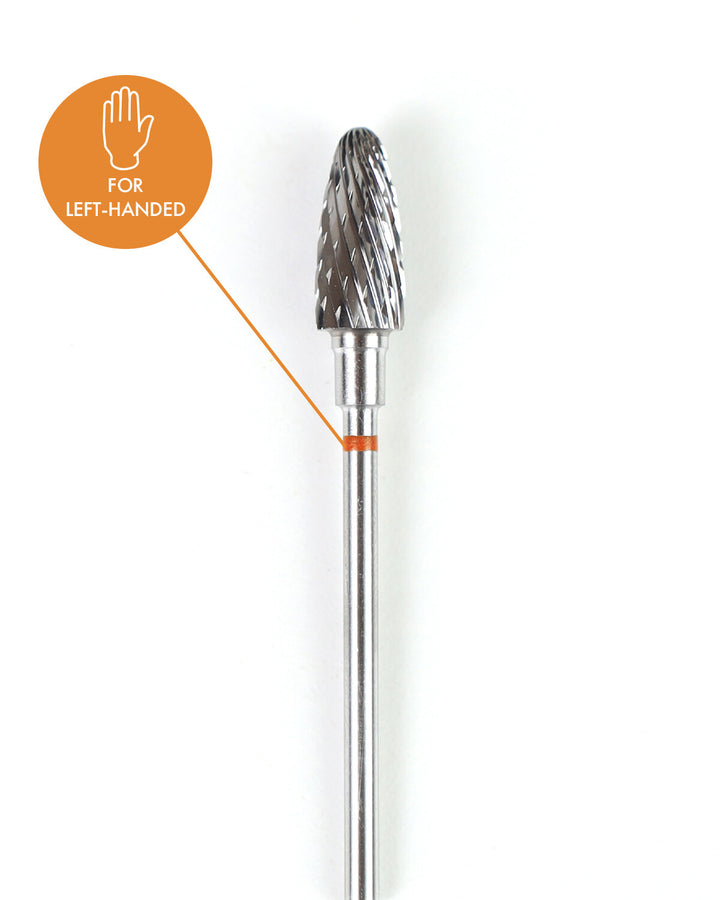 Maisförmige Hartmetall-Rotationsfeile für Linkshänder, 6 mm, mittlere Abrasivität