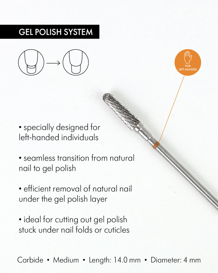 Cone-shaped Carbide Rotary File for Lefties, 4 mm, Medium abrasiveness