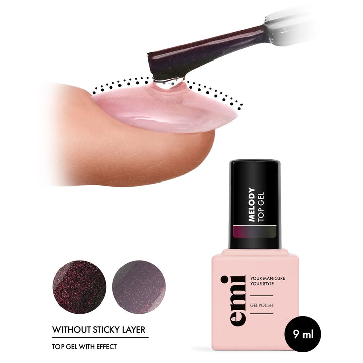 E.MiLac Melody Top Gel, 9 ml.