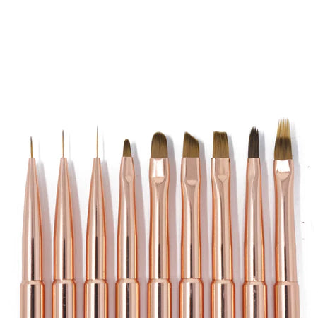 YN Art Rosé Gold Brush Kit met brush holder