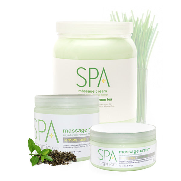 BCL SPA Massage Cream Lemongrass + Green Tea - 16oz