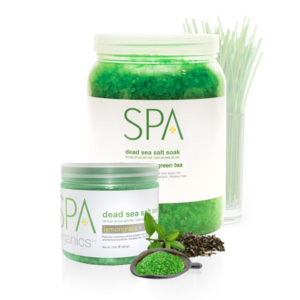 BCL SPA Dead Sea Salt Soak Lemongrass + Green Tea - 16oz