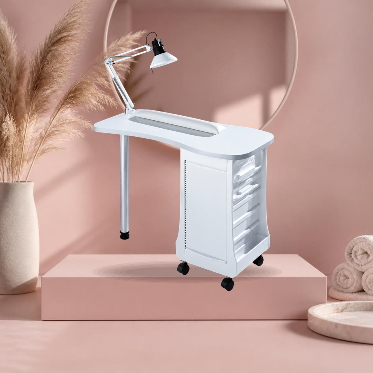 SIBEL Nail Station w/ drawers White