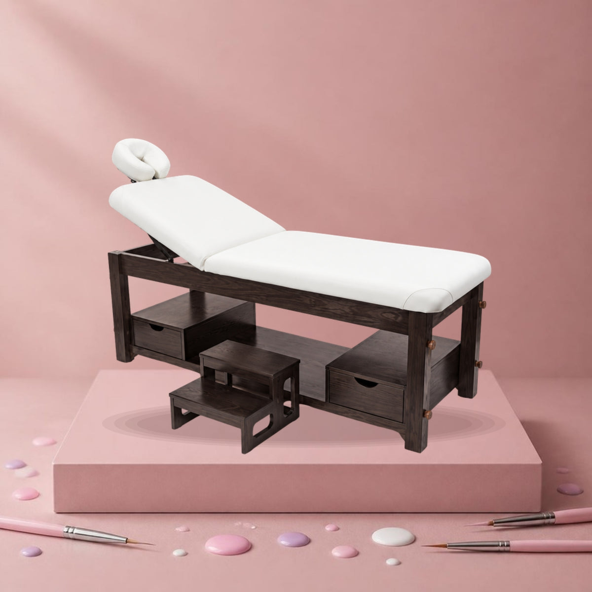 SIBEL Wooden beauty bed with step Brown