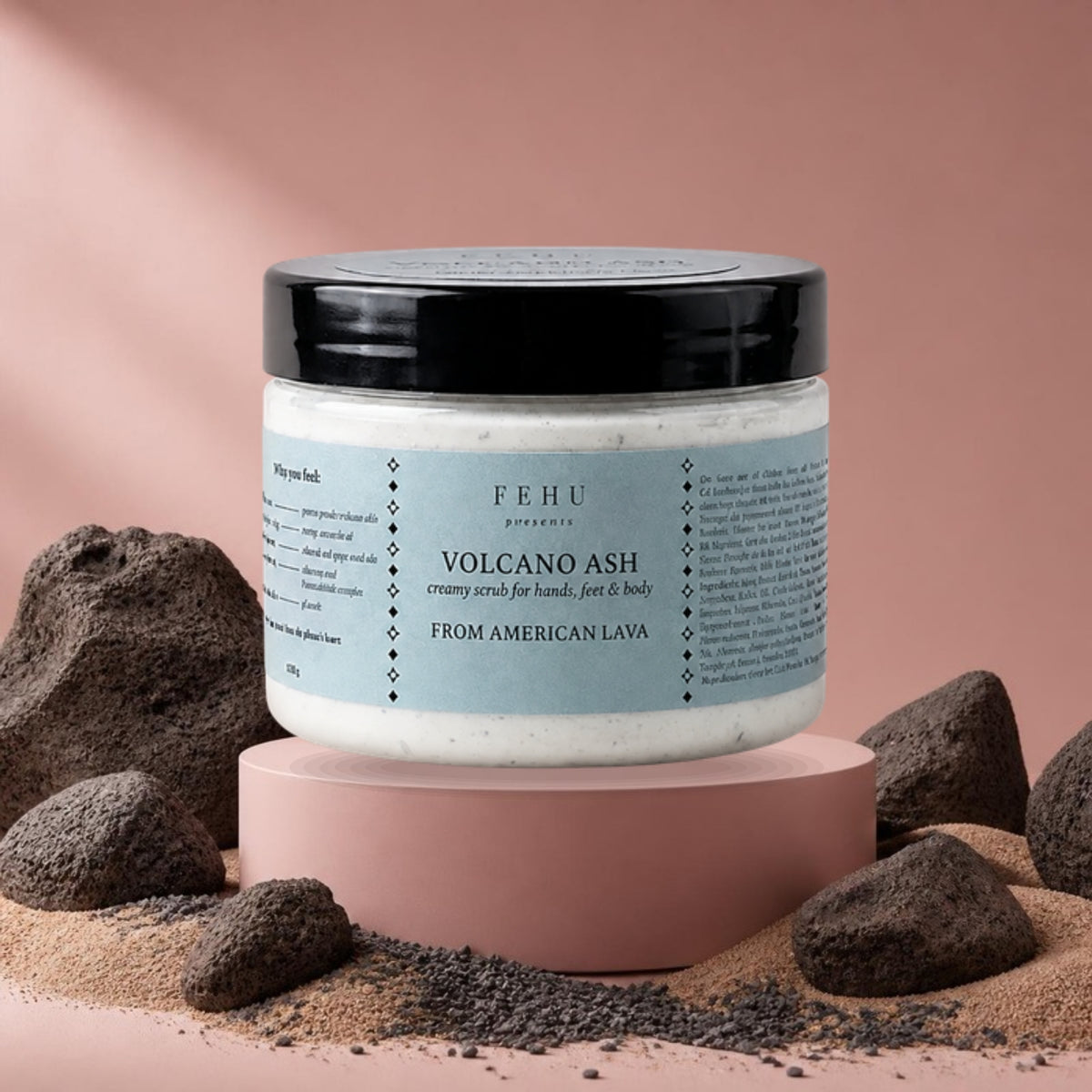 FEHU Body Scrub Volcano Ash, 150 g