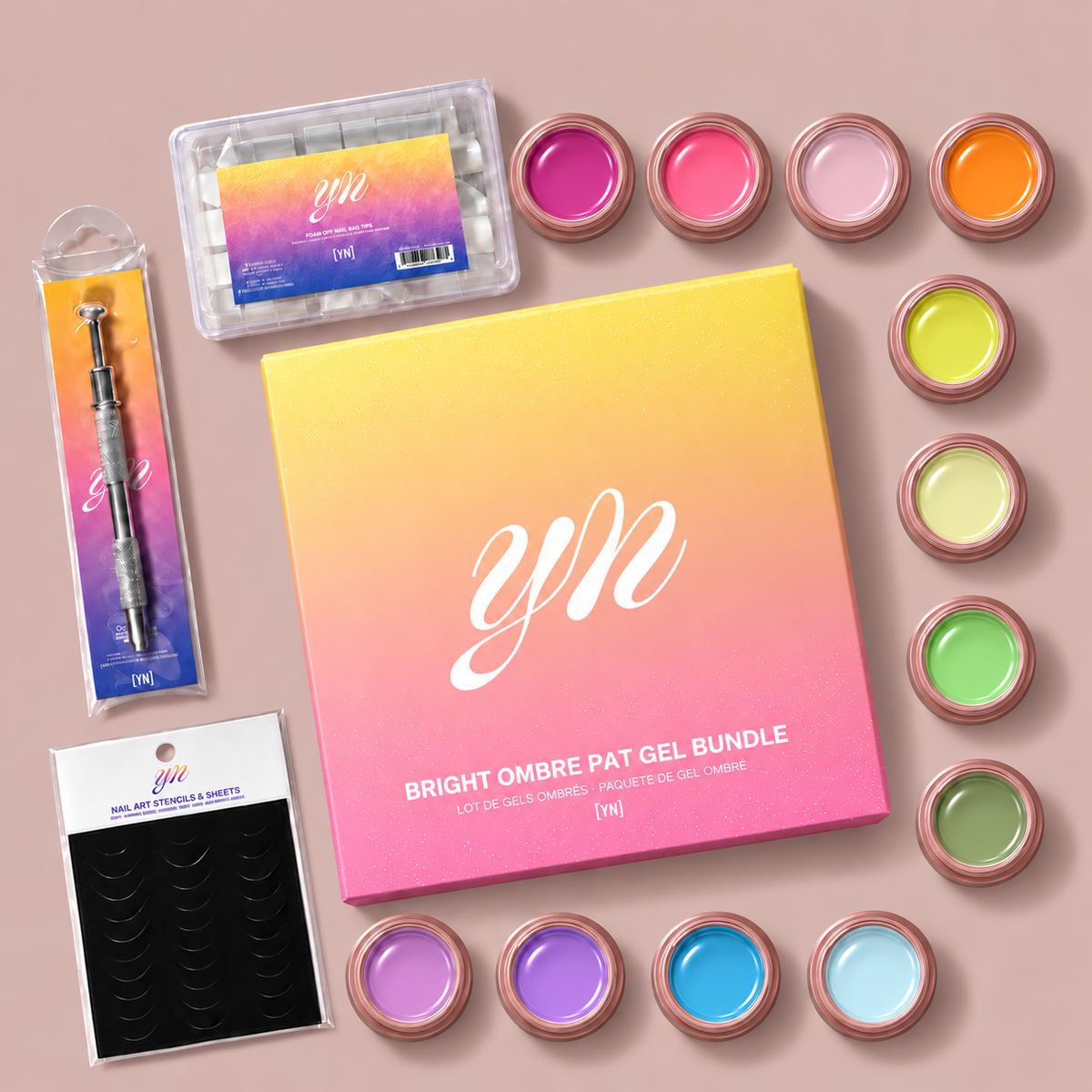 Young Nails Bright Ombre Pat Gel Bundle