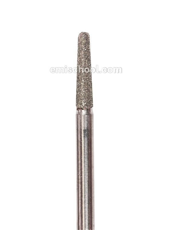 Rounded, cone-shaped, diamond coated rotary file, 2,3 mm,Medium abrasiveness