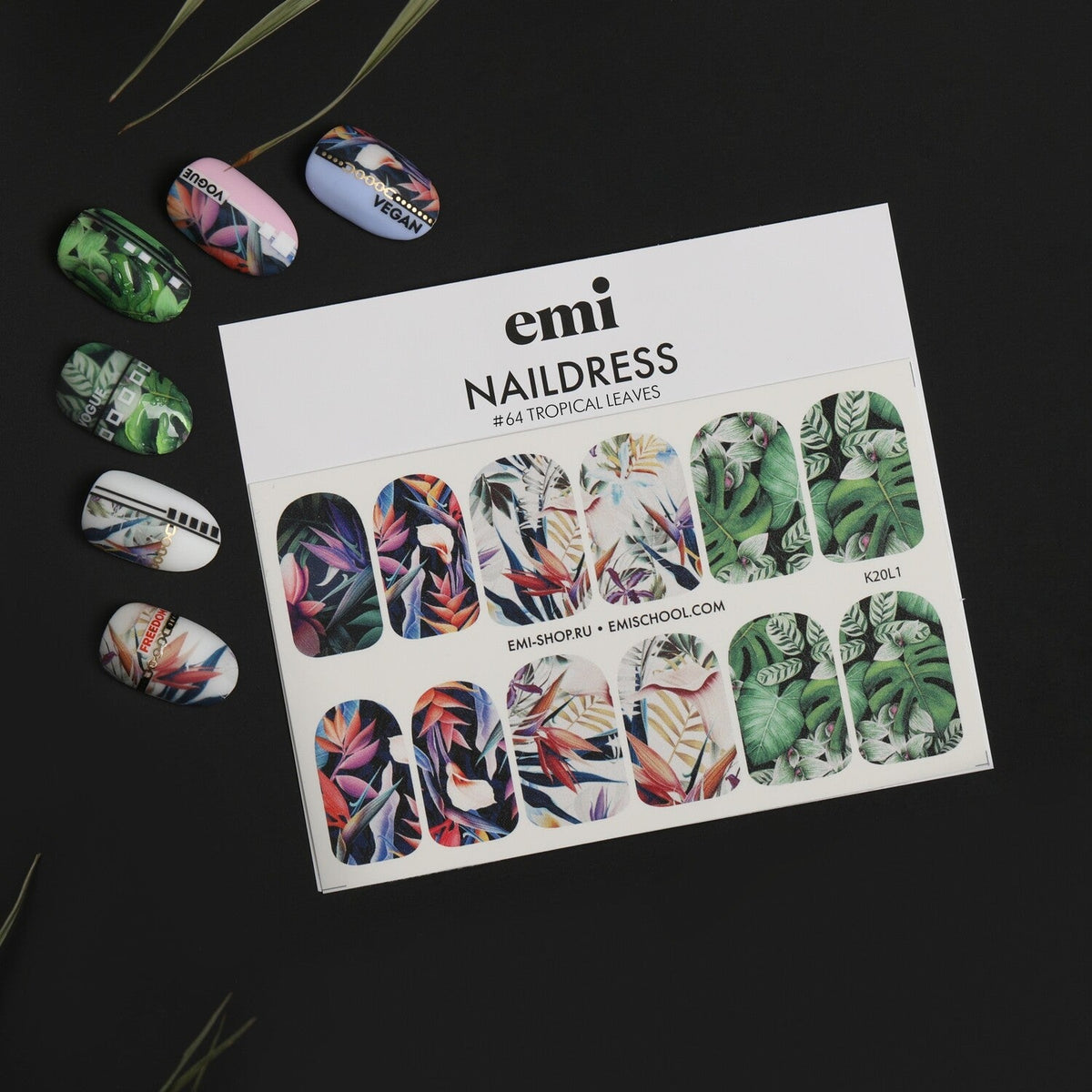 EMI Naildress Slider Design – #64 Tropical Leaves