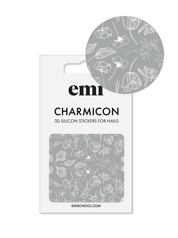 EMI Charmicon 3D Silicone Stickers – #177 White Flowers