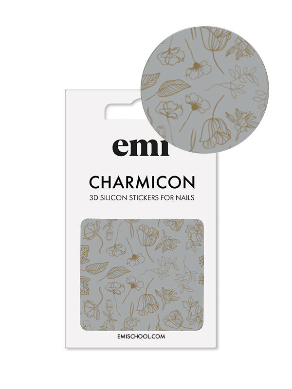 EMI Charmicon 3D Silicone Stickers – #178 Golden Flowers