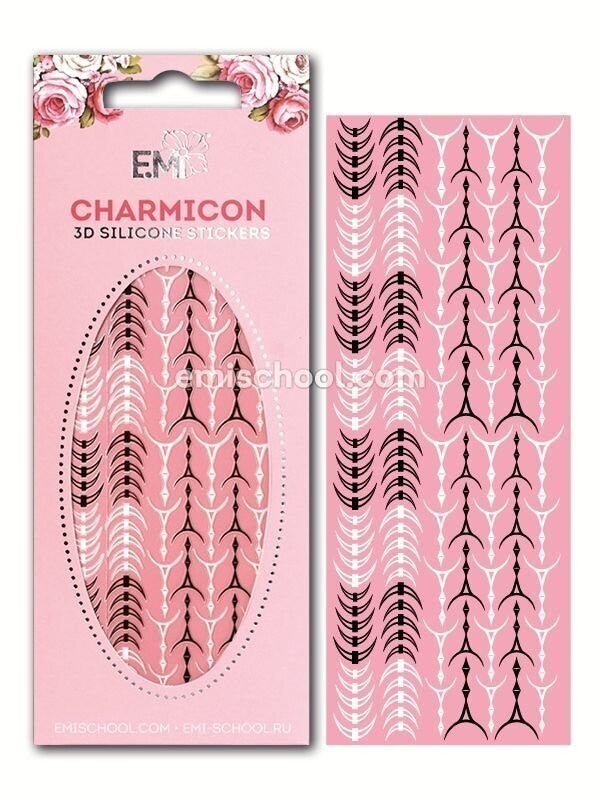 EMI Charmicon 3D Silicone Stickers – Lunula #34 Black/White