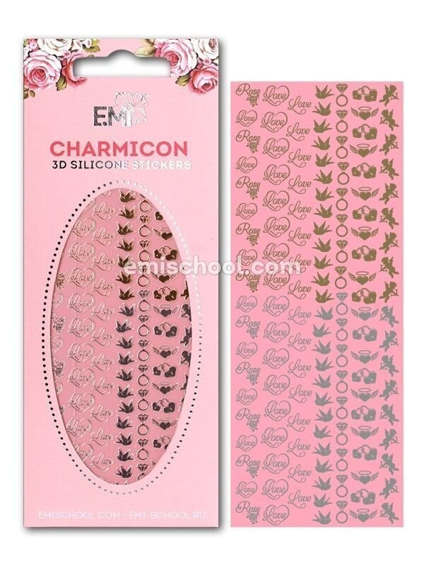 Charmicon 3D Silikonaufkleber Love MIX Gold/Silber