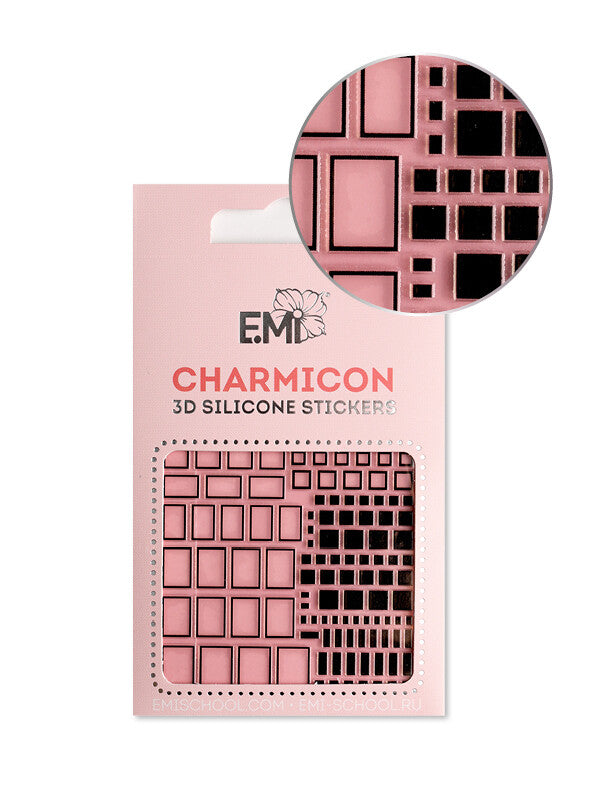 EMI Charmicon 3D Silicone Stickers – #160 Squares Black