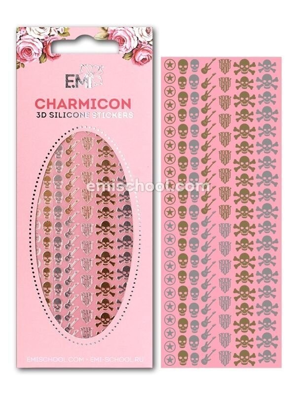 EMI Charmicon 3D Silicone Stickers – Rock MIX Gold/Silver