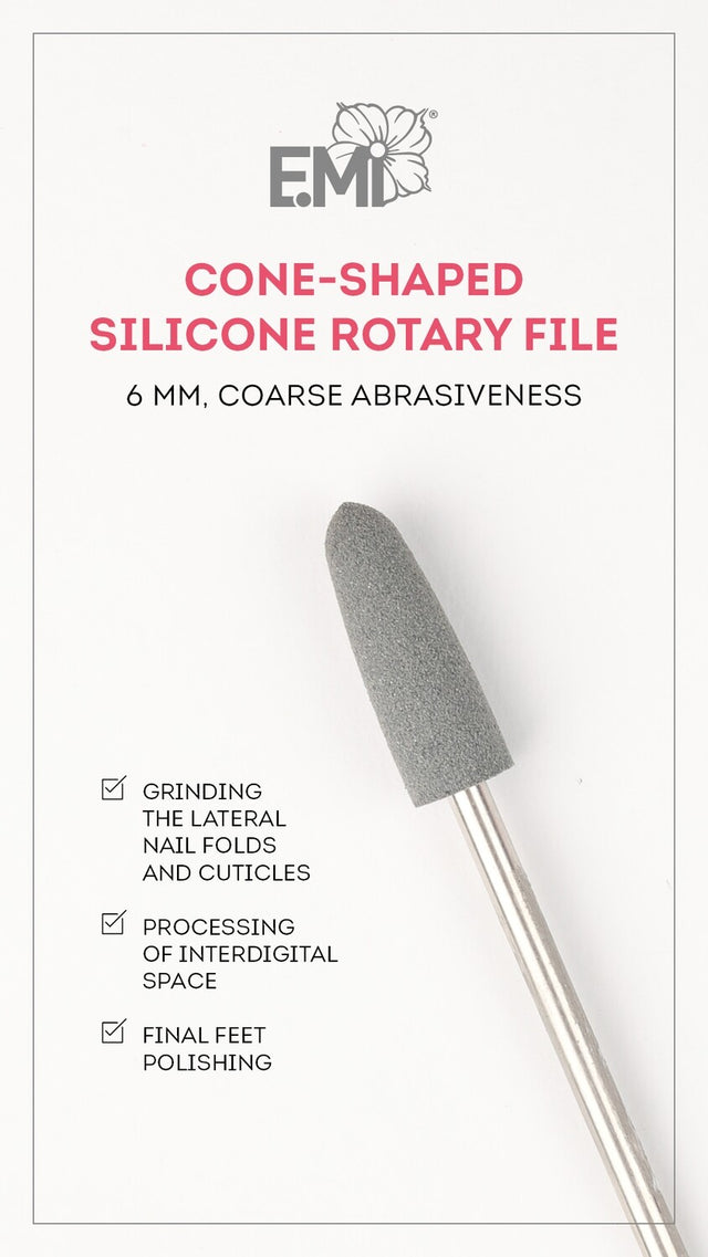 Cone-shaped silicone rotary file, 6 mm, Coarse abrasiveness