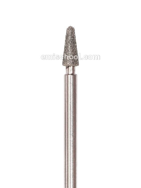 Rounded, cone-shaped diamond coated rotary file, 3 mm, Medium abrasiveness