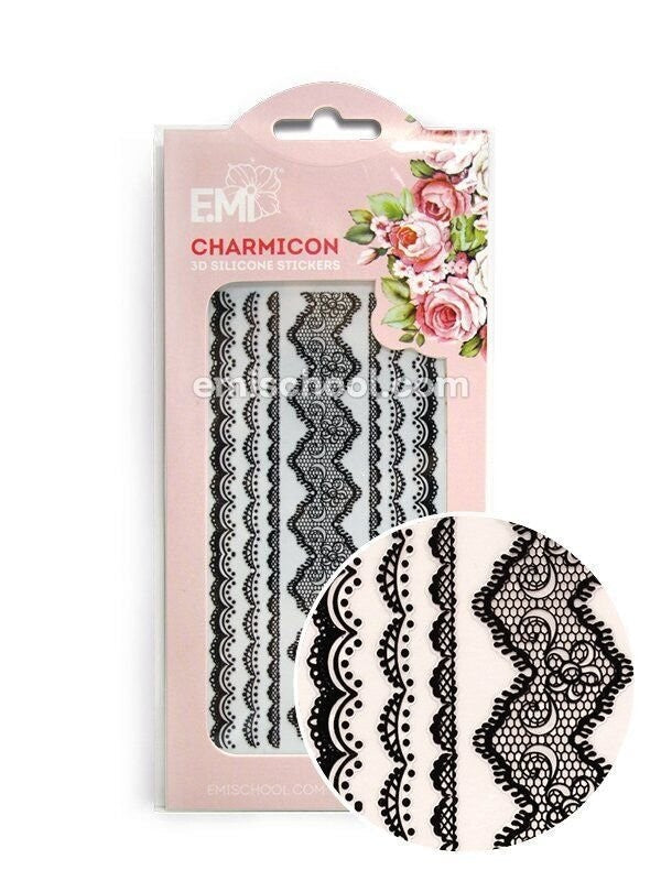 EMI Charmicon 3D Silicone Stickers – Lace Black
