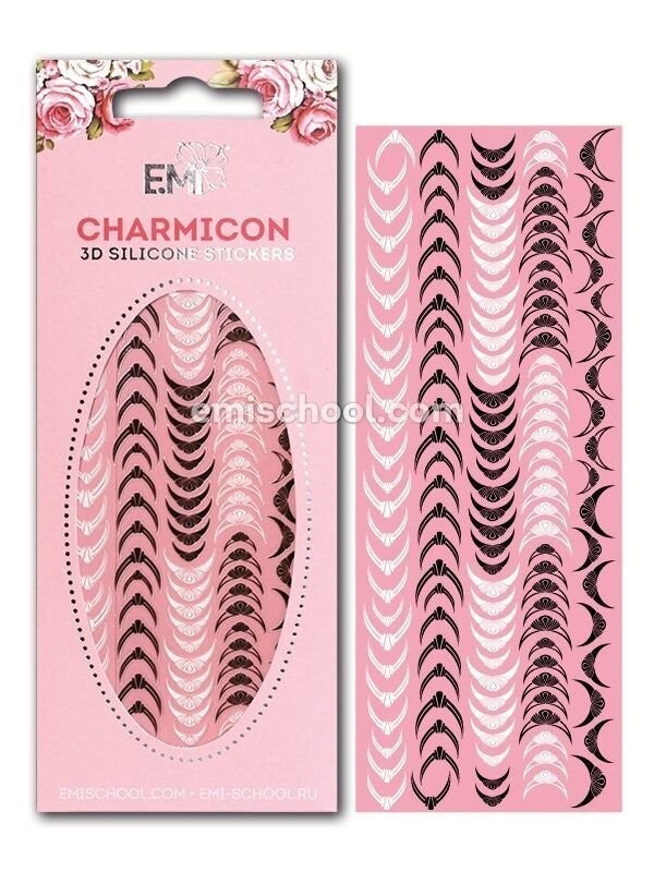 EMI Charmicon 3D Silicone Stickers – Lunula #10 Black/White