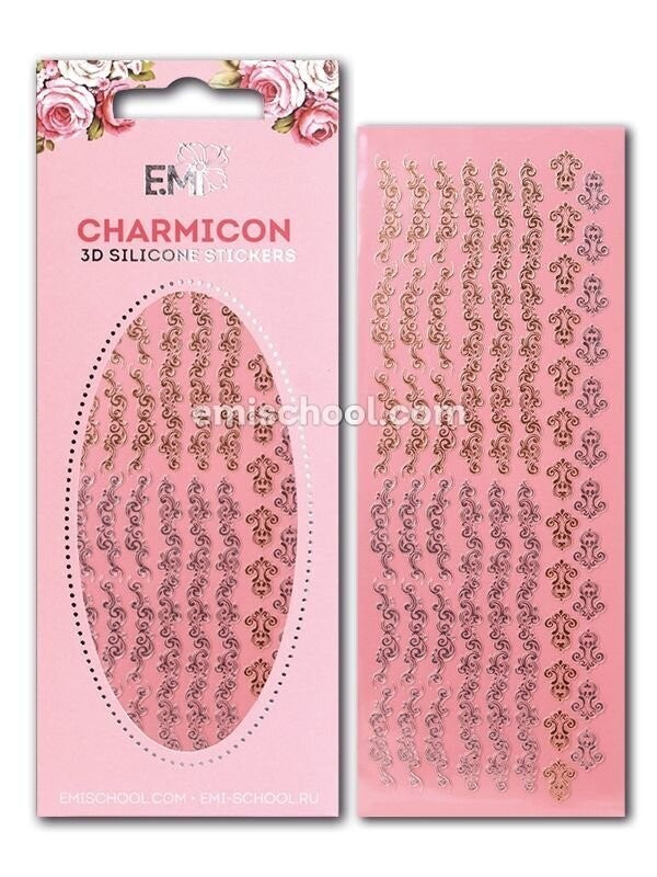 Charmicon 3D Silicone Stickers Swirl #1 Gold/Silver