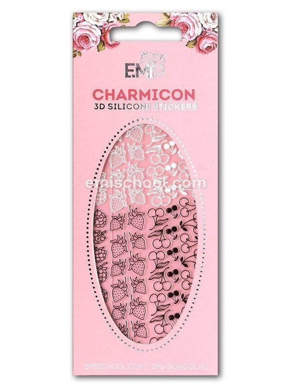 EMI Charmicon 3D Silicone Stickers – #44 Berries Black/White