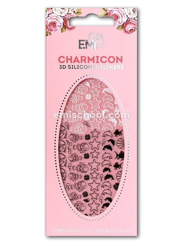 EMI Charmicon 3D Silicone Stickers – #48 Fish Black/White