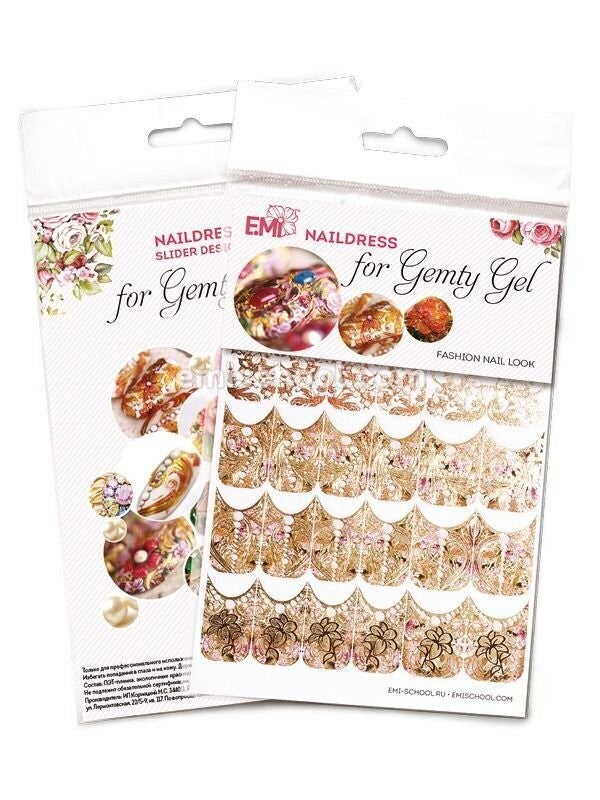 EMI Naildress Slider Design – Gold Cloth