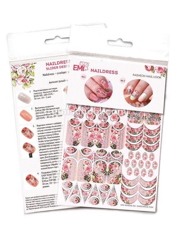 EMI Naildress Slider Design – Peach Roses