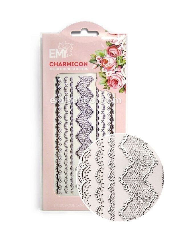 EMI Charmicon 3D Silicone Stickers – Lace Silver