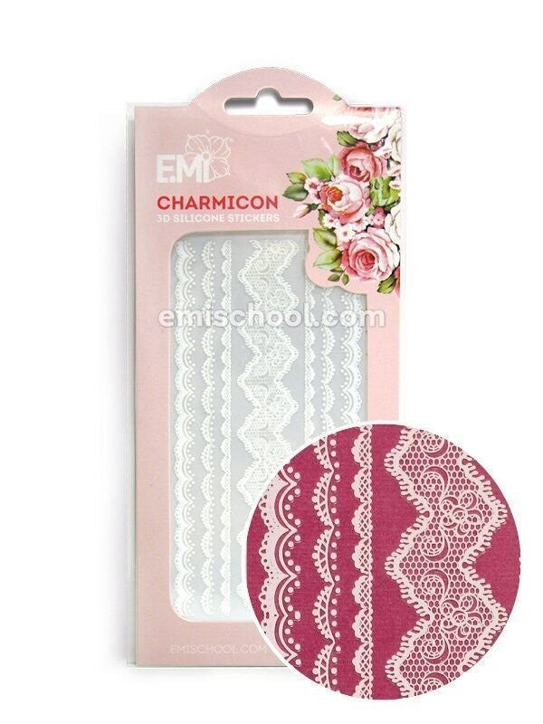 EMI Charmicon 3D Silicone Stickers – Lace White