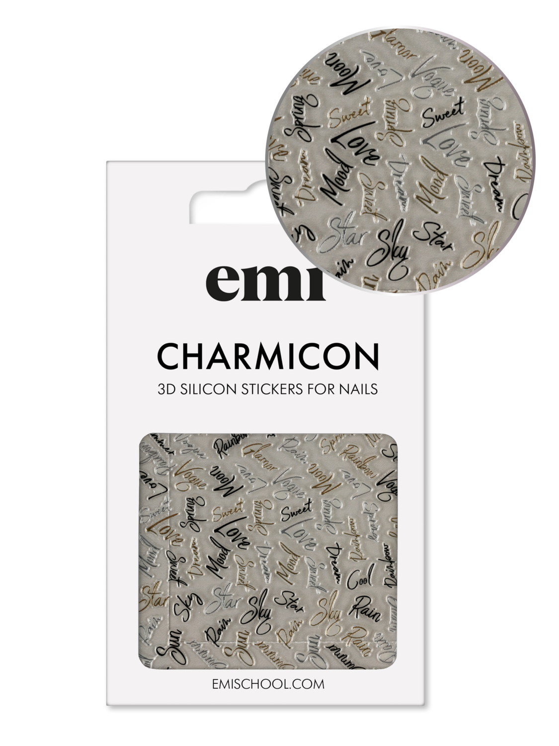 EMI Charmicon 3D Silicone Stickers – #228 Italics