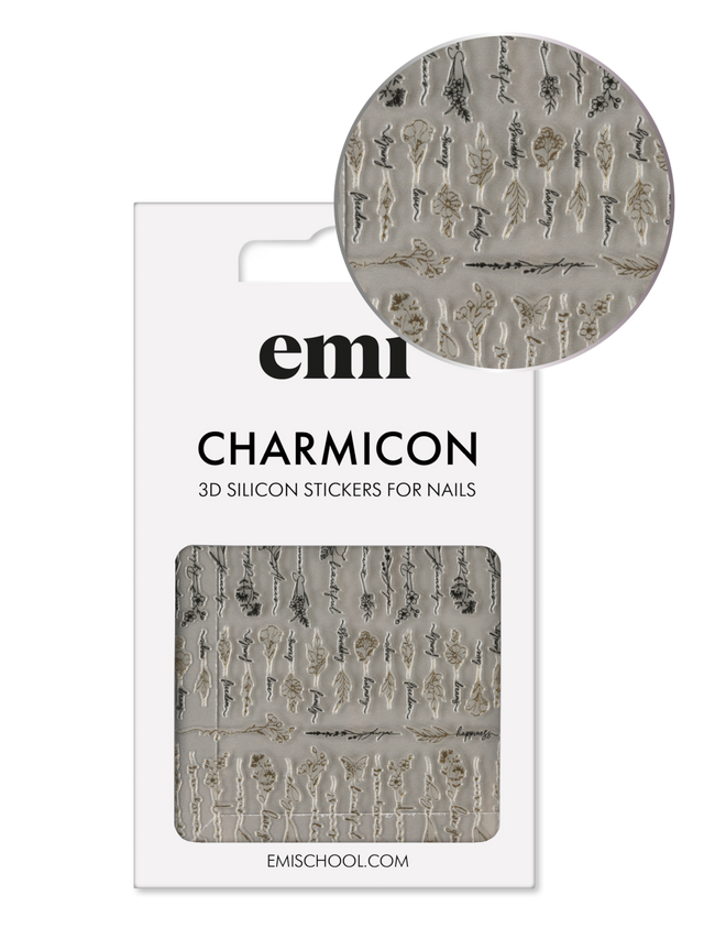 EMI Charmicon 3D Silicone Stickers – #231 Flowers and phrases
