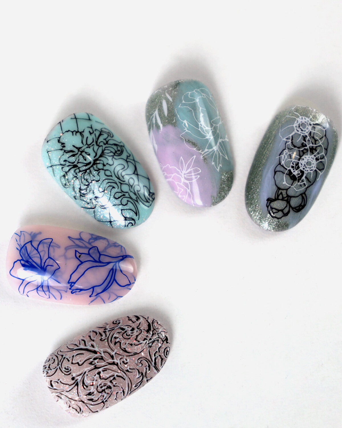 Stamping plate #9 Flowers and patterns