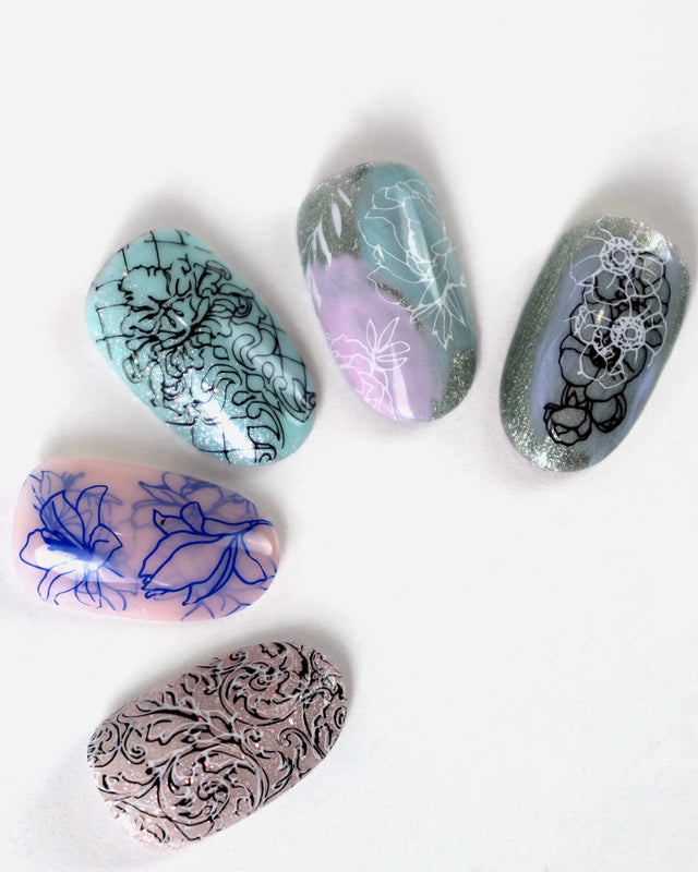 Stamping plate #9 Flowers and patterns