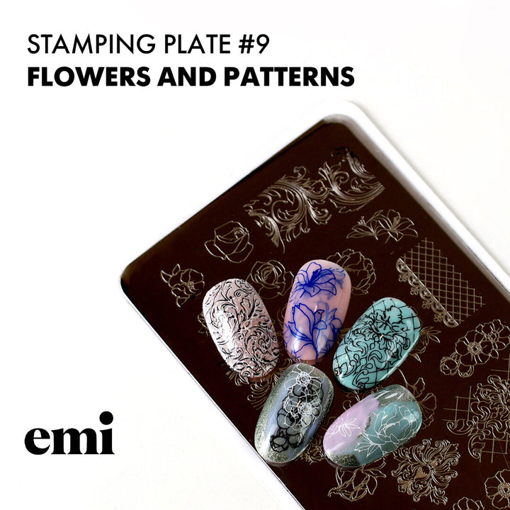 Stamping plate #9 Flowers and patterns