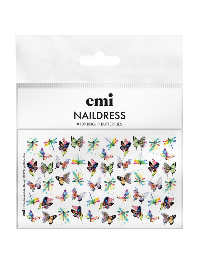 EMI Naildress Slider Design – #109 Bright Butterflies