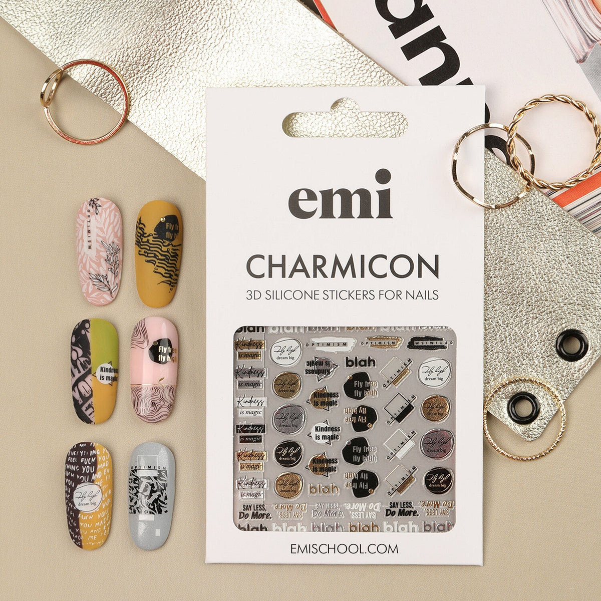 EMI Charmicon 3D Silicone Stickers – #242 Dreamy phrases