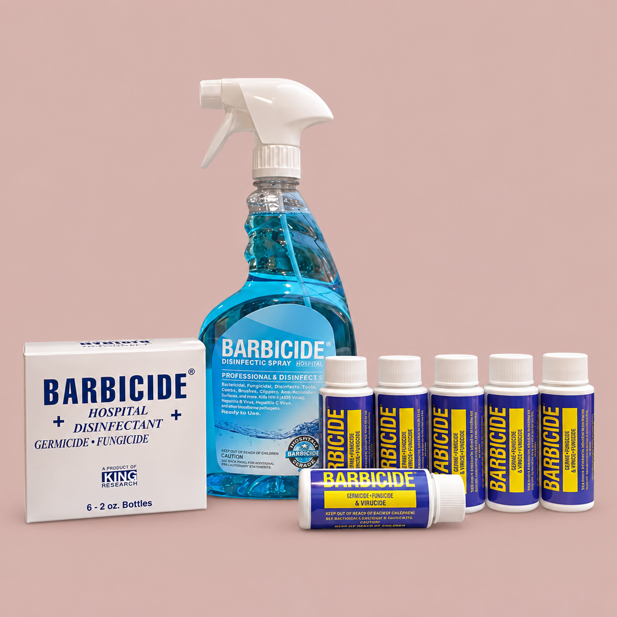 Barbicide Desinfectiebullets 60 ml (2oz) 6st. + gratis spray