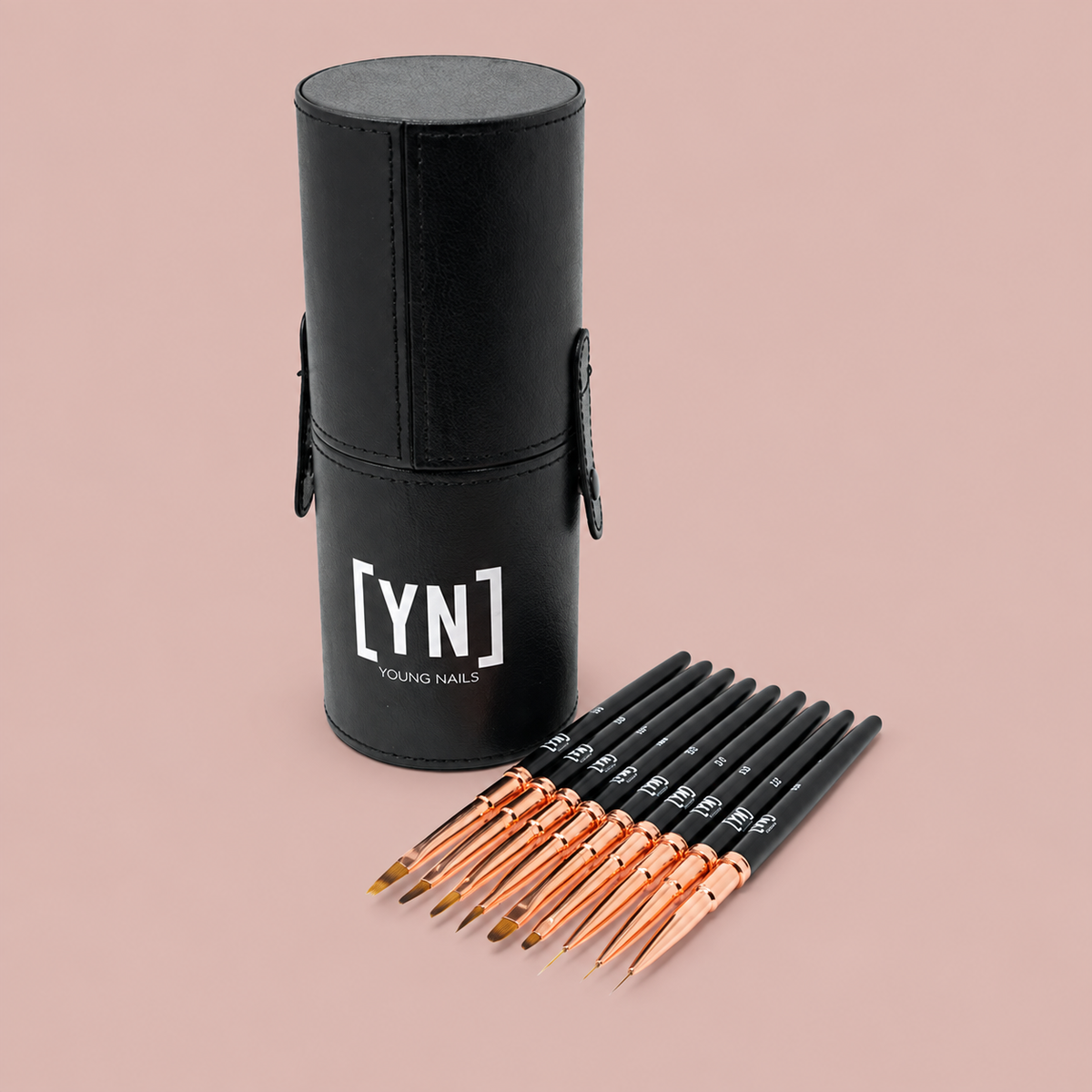 Young Nails Art Rosé Gold Brush Kit met Brush Holder
