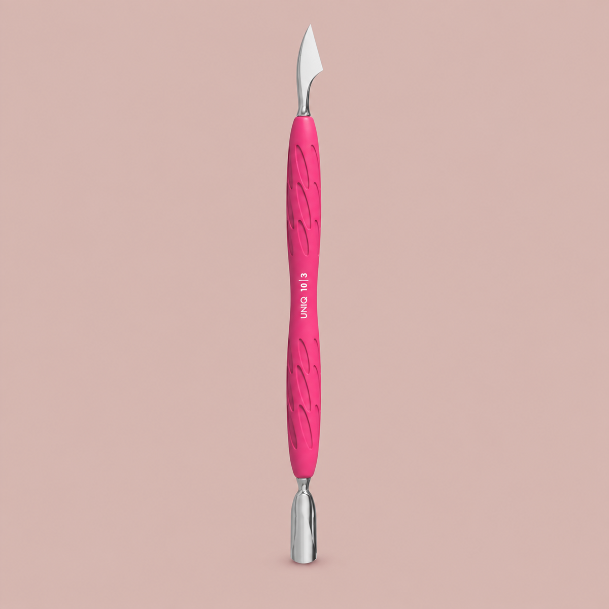 STALEKS Manicure pusher Gummy with silicone handle UNIQ 10 TYPE 3 (rounded narrow pusher and cleaner)