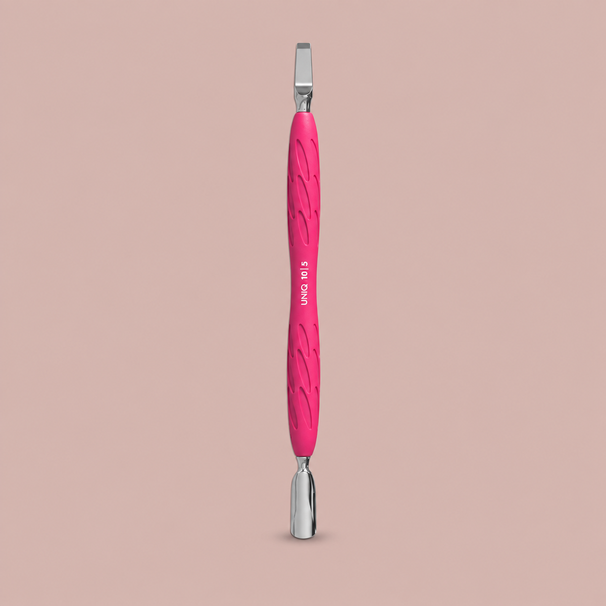STALEKS Manicure pusher Gummy with silicone handle UNIQ 10 TYPE 5 (rounded narrow pusher and straight blade)
