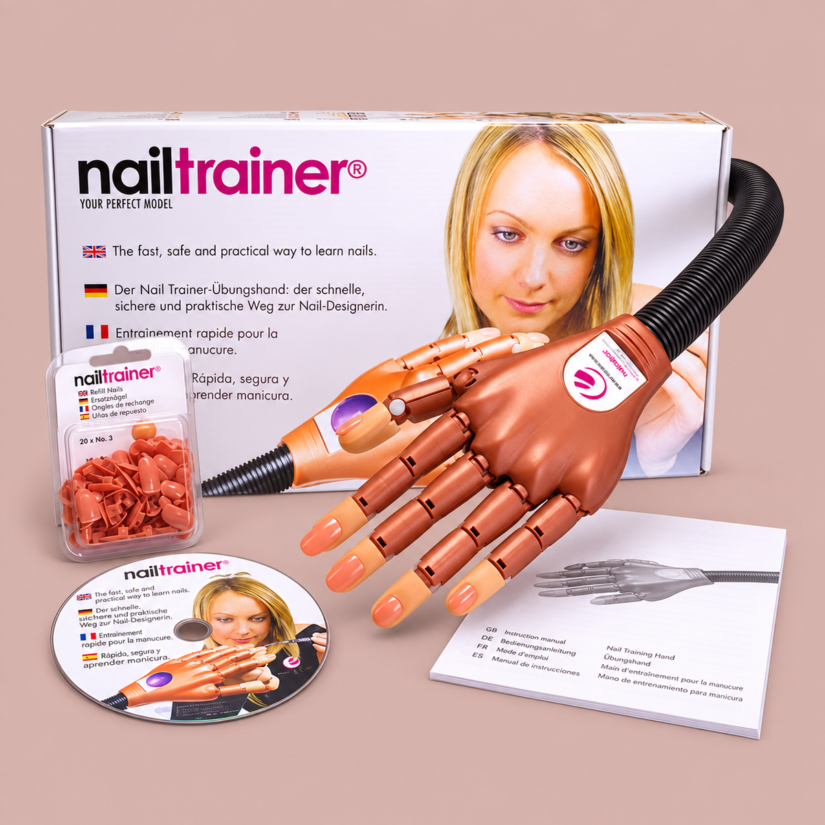 Nageltrainer-Übungshand inklusive 100 Nagelbetten