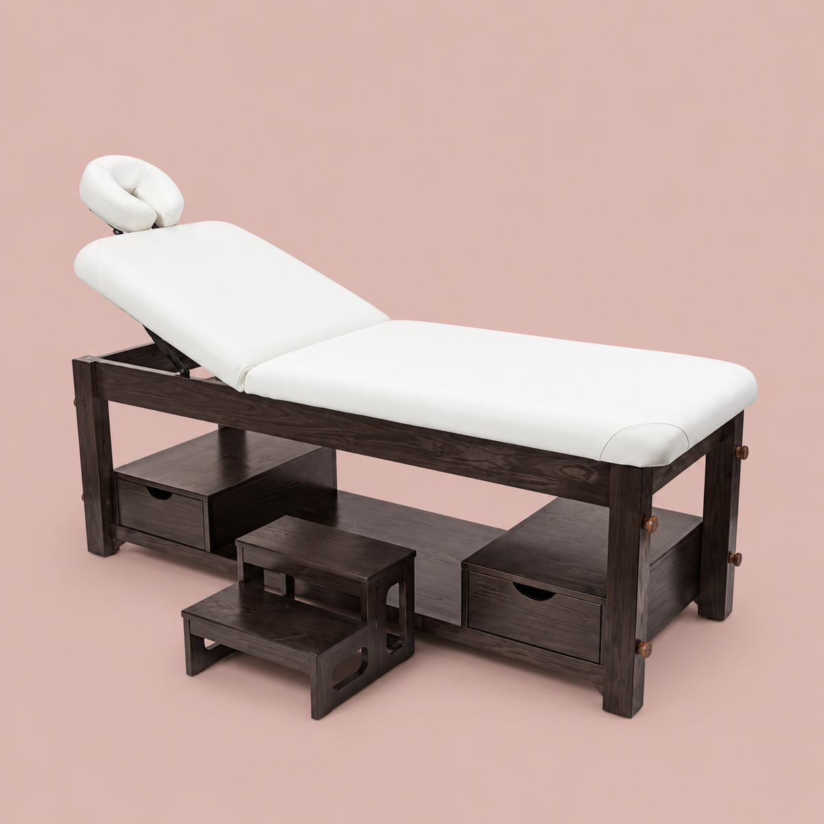 SIBEL Wooden beauty bed with step Brown
